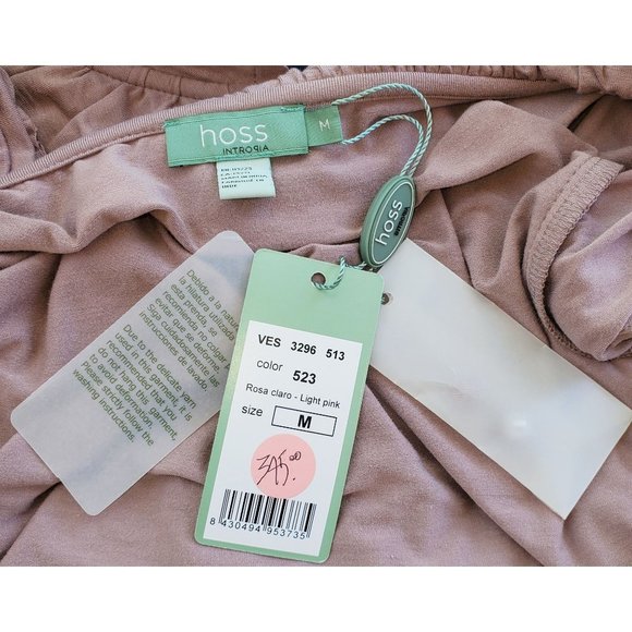 Hoss Intropia Blush Button Corset Style Swoop Neck Ruched Dusty Pink Dress Mediu - Picture 6 of 6